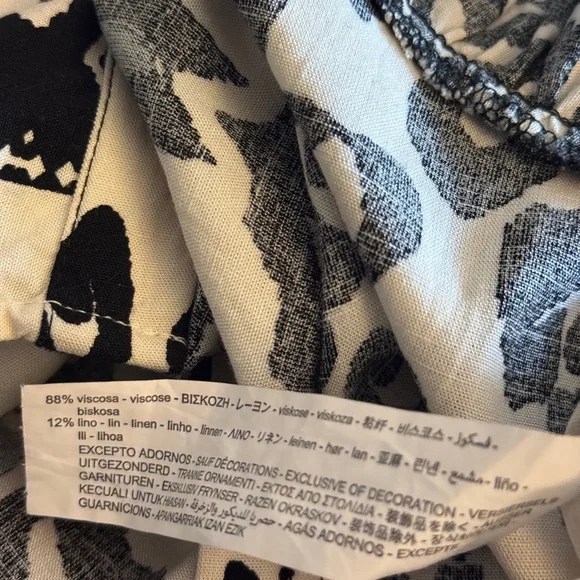 NWT Zara Black & Ecru Patterned Mini Dress - Picture 6 of 7